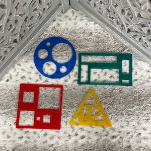 Geometric stencil set boys girls arts and crafts educational math STEM preschool